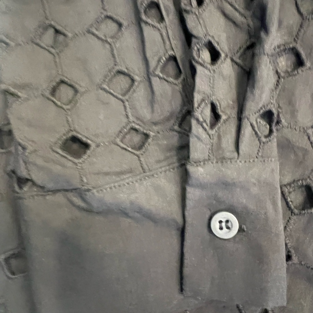Evereve Button Down Eyelet Shirt - Picture 3 of 5